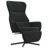 Chaise de relaxation avec repose-pied Noir Velours 