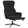 Chaise de relaxation avec repose-pied Noir Velours 