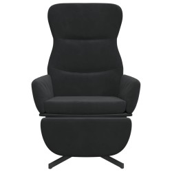 Chaise de relaxation avec repose-pied Noir Velours 