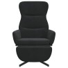 Chaise de relaxation avec repose-pied Noir Velours 