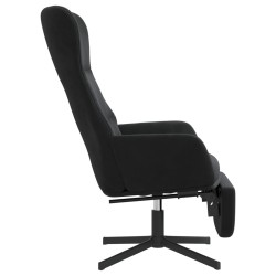 Chaise de relaxation avec repose-pied Noir Velours 