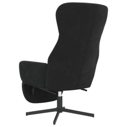 Chaise de relaxation avec repose-pied Noir Velours 