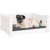 Lit pour chien Blanc 65,5x50,5x28 cm Bois de pin solide 