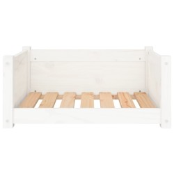 Lit pour chien Blanc 65,5x50,5x28 cm Bois de pin solide 