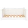 Lit pour chien Blanc 65,5x50,5x28 cm Bois de pin solide 