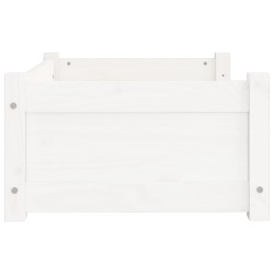 Lit pour chien Blanc 65,5x50,5x28 cm Bois de pin solide 