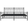 Cadre de lit métal sans matelas avec pied de lit noir 180x200cm 