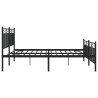 Cadre de lit métal sans matelas avec pied de lit noir 180x200cm 