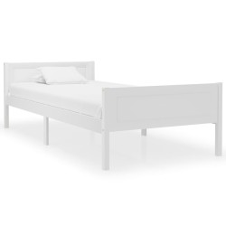 Cadre de lit Bois de pin massif Blanc 90x200 cm 