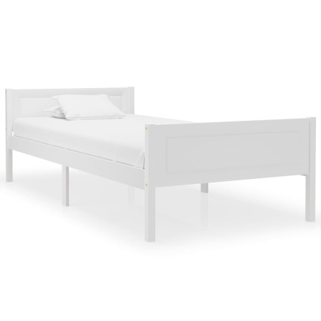 Cadre de lit Bois de pin massif Blanc 90x200 cm 