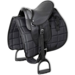 Ensemble de selle Pony 10" Noir 