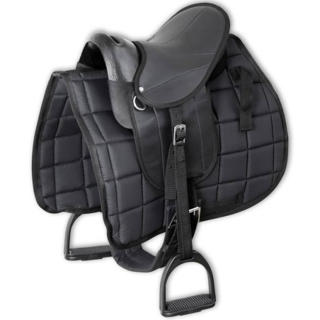 Ensemble de selle Pony 10" Noir 
