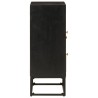 Buffet noir 55x30x76 cm bois massif de manguier et fer 