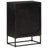 Buffet noir 55x30x76 cm bois massif de manguier et fer 