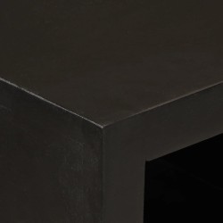 Buffet noir 55x30x76 cm bois massif de manguier et fer 