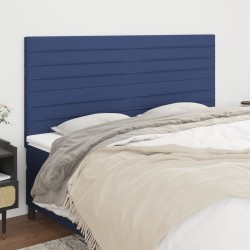 Têtes de lit 4 pcs Bleu 90x5x78/88 cm Tissu 