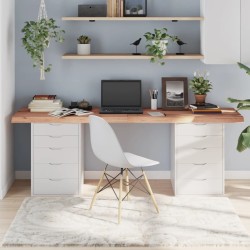 Dessus de table marron clair bois chêne massif traité 