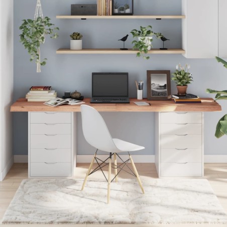 Dessus de table marron clair bois chêne massif traité 