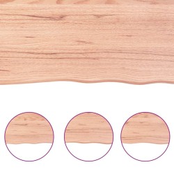 Dessus de table marron clair bois chêne massif traité 