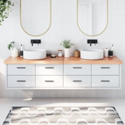 Comptoir de salle de bain marron 200x40x(2-6) cm bois traité 