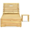 Chaise longue avec table Bois de pin imprégné de vert 