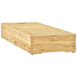 Chaise longue avec table Bois de pin imprégné de vert 