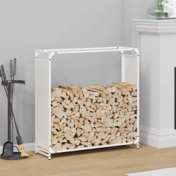 Portant de bois chauffage blanc 90x28x90 cm 