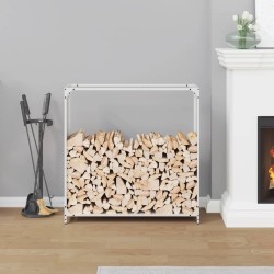 Portant de bois chauffage blanc 90x28x90 cm 