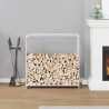 Portant de bois chauffage blanc 90x28x90 cm 