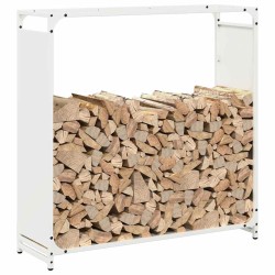 Portant de bois chauffage blanc 90x28x90 cm 