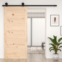 Porte de grange 90x1,8x204,5 cm Bois massif de pin 