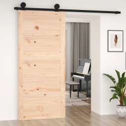 Porte de grange 90x1,8x204,5 cm Bois massif de pin 