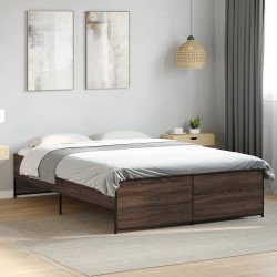 Cadre de lit sans matelas chêne marron 120x190 cm 