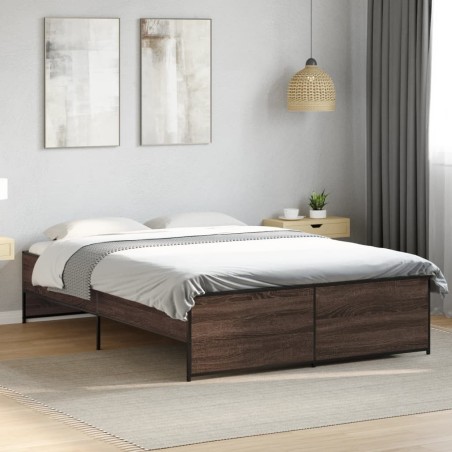 Cadre de lit sans matelas chêne marron 120x190 cm 