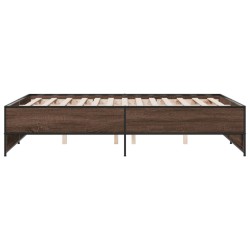 Cadre de lit sans matelas chêne marron 120x190 cm 