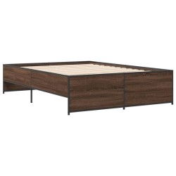 Cadre de lit sans matelas chêne marron 120x190 cm 