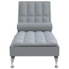 Chaise longue de massage avec traversin gris clair tissu 