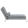 Chaise longue de massage avec traversin gris clair tissu 
