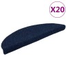 Tapis d'escalier auto-adhésifs 20 pcs marine 56x17x3 cm 