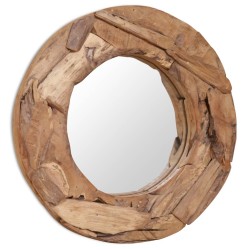Miroir décoratif Teck 60 cm Rond 