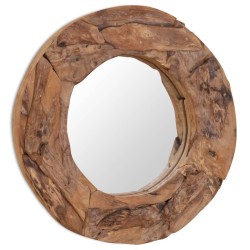 Miroir décoratif Teck 60 cm Rond 