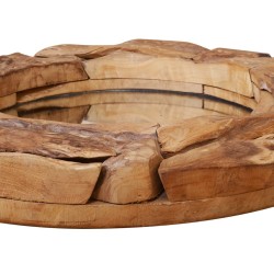Miroir décoratif Teck 60 cm Rond 