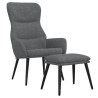 Chaise de relaxation avec tabouret Gris clair Tissu 