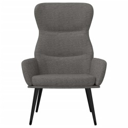Chaise de relaxation avec tabouret Gris clair Tissu 