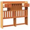 Tête de lit avec rangement cire marron 120cm bois massif de pin 