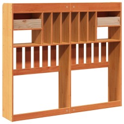 Tête de lit avec rangement cire marron 120cm bois massif de pin 