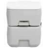 Toilette de camping portable gris et blanc 20+10 L PEHD 