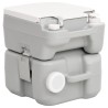 Toilette de camping portable gris et blanc 20+10 L PEHD 