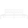 Cadre de lit métal sans matelas et tête de lit blanc 200x200 cm 