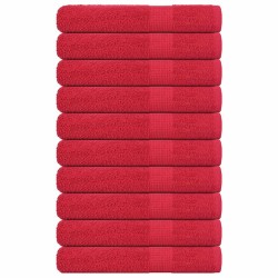 Serviettes 10 pcs rouge 100x200 cm 360 g/m² 100% coton 